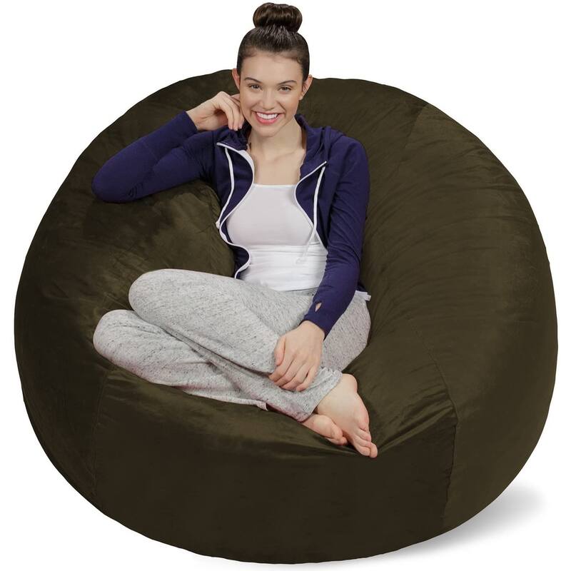 5-foot Bean Bag Chair Large Memory Foam Bean Bag - Olive Green - Large
