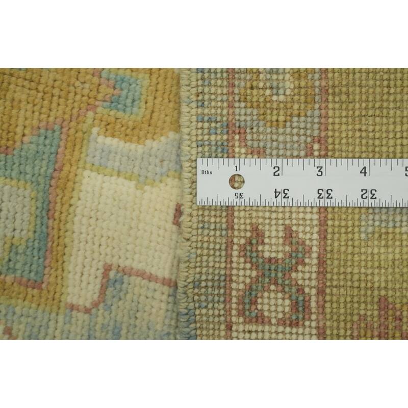 Vegetable Dye Wool Oushak Turkish Area Rug, Medallion Geometric Carpet - 10' 1'' X 8' 3''