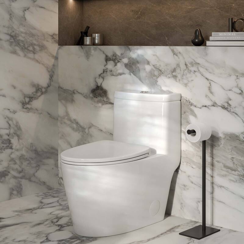 Claire One-Piece Elongated Toilet Dual-Flush 1.1/1.6 gpf - White