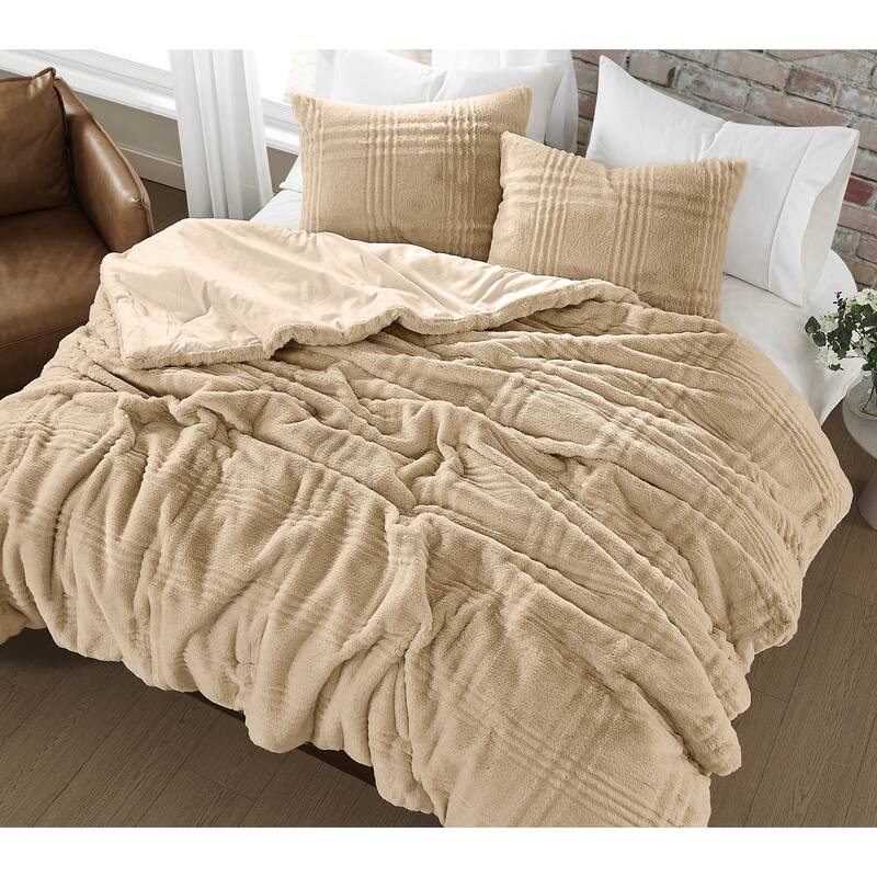 Brooklyn Loom Carved Faux Fur 3 Piece Comforter Set