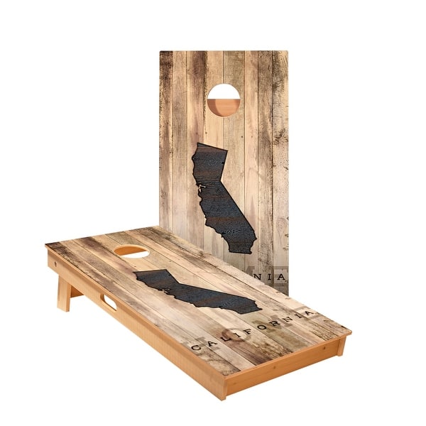 slide 2 of 5, California Rustic Cornhole Boards NO Bags - Add Board Lights