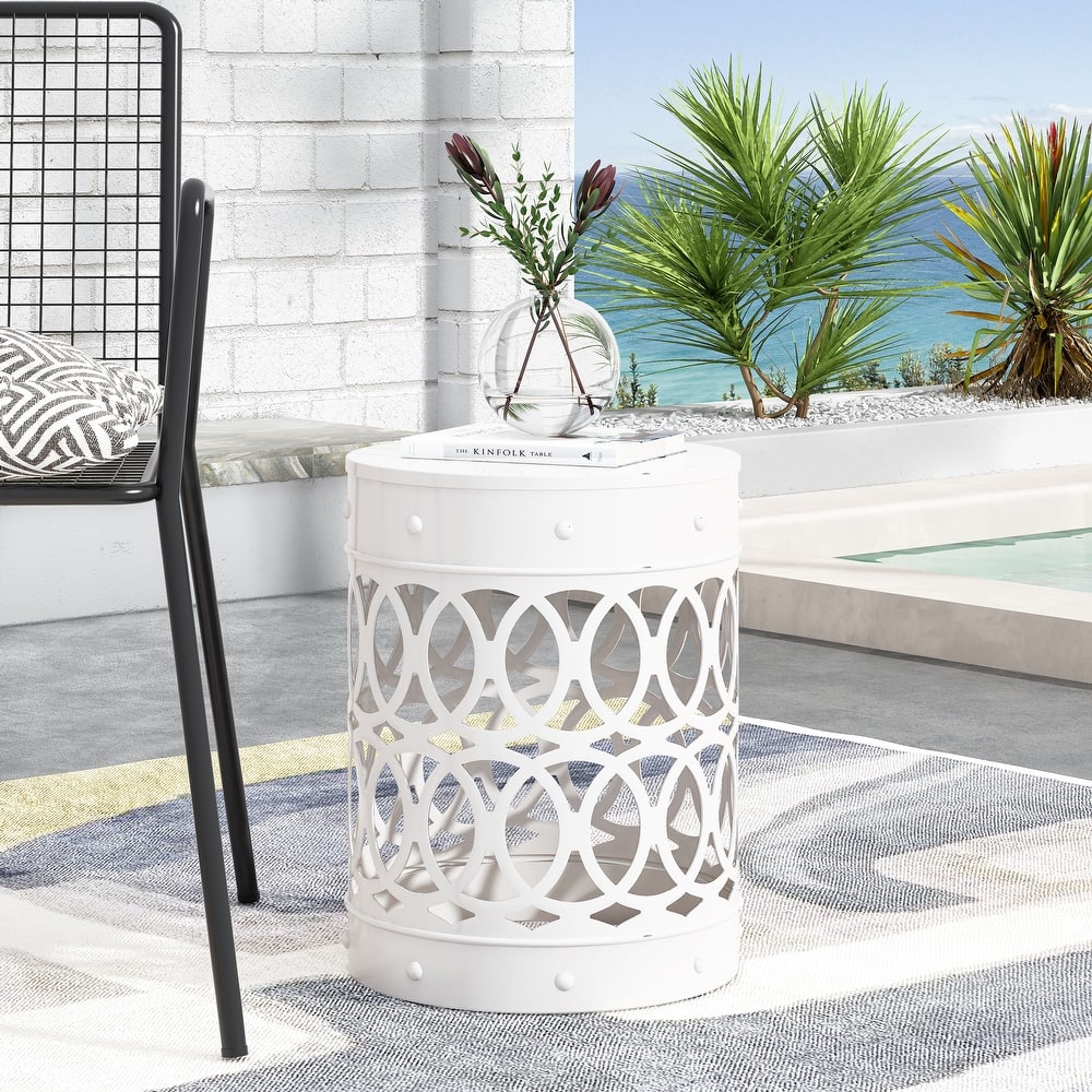 Mellie Outdoor Outdoor Metal Side Table by Christopher Knight Home