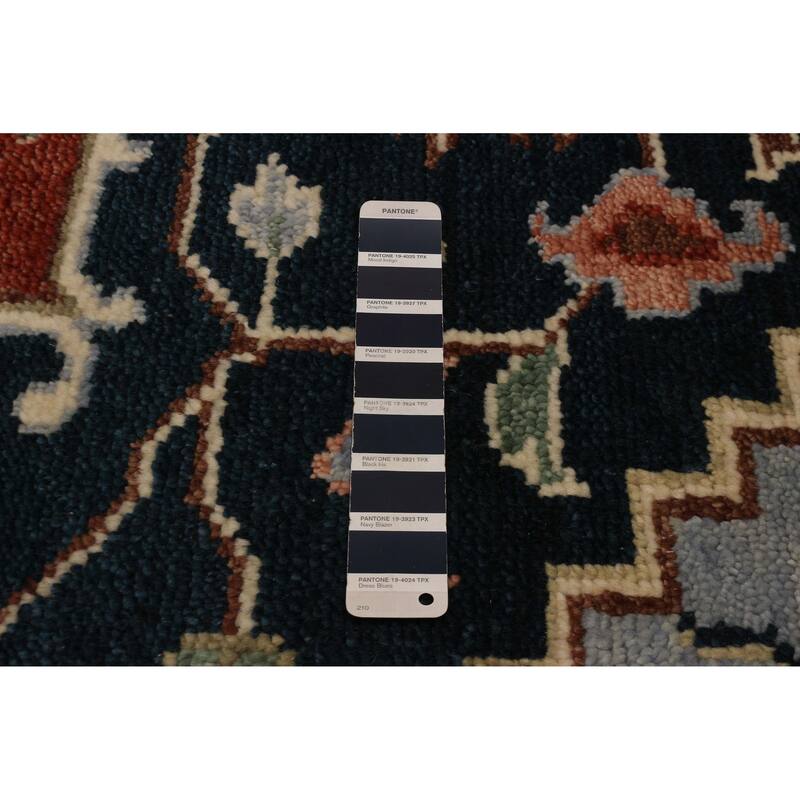 ECARPETGALLERY Hand-knotted Jules Serapi Navy Wool Rug - 8'11 x 12'0