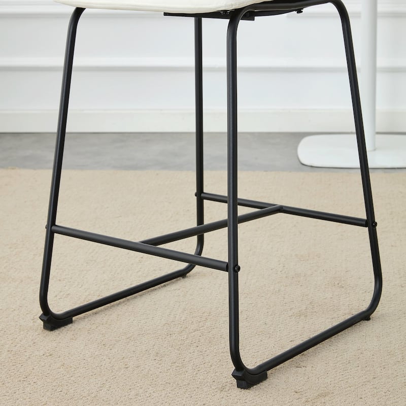 Set Of 2 Suede Bar Chairs,Comfortable Stools Suitable For Industrial And Vintage Style Settings, 17.7*14.5*37 Inches