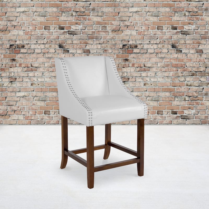 Transitional Walnut Counter Height Stool - 20"W x 22"D x 36"H