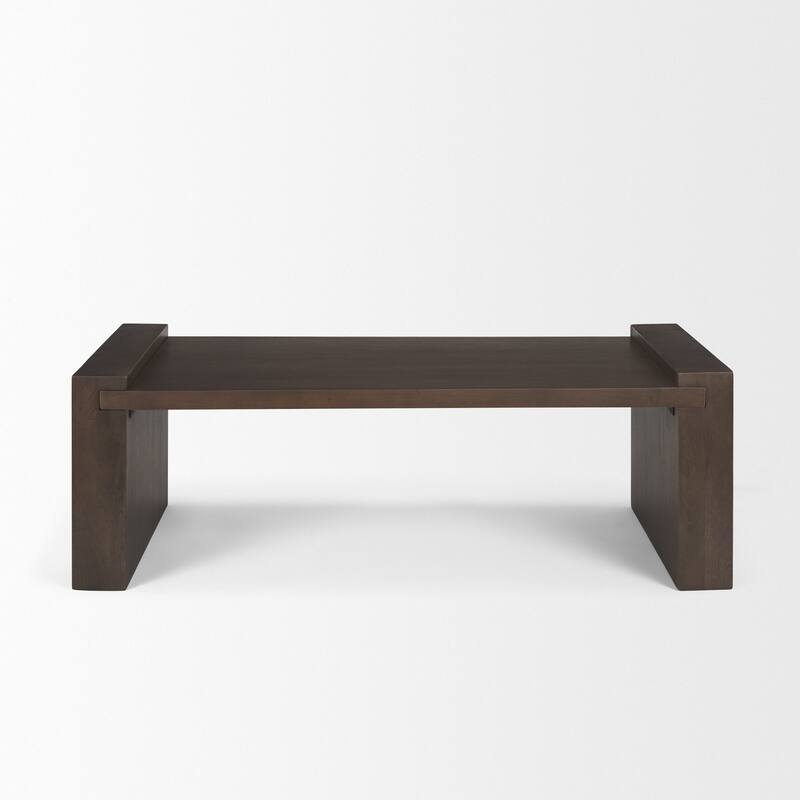 HomeRoots 48" Dark Brown Solid Wood Sled Coffee Table - 48' X '16' X '28