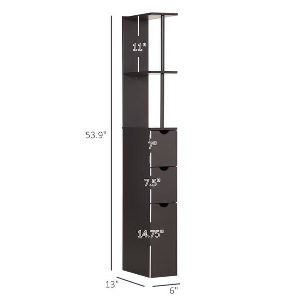 Anmytek Slim Bathroom Storage Tower with Shelves and Drawers - Bed Bath ...