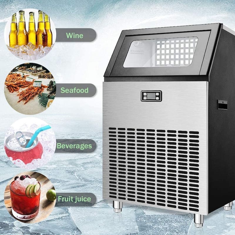 Commercial Ice Maker Machine,Freestanding Ice Cube Maker Makes
