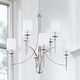 preview thumbnail 9 of 7, Abbie 36.5" 8-light Chandelier w/ White Fabric Stay-Straight Shades