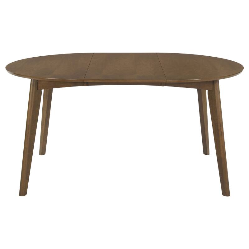Josy Extendable Dining Table n 4 Chair Set, Brown Black Faux Leather