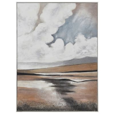 Textured Sky - Hand Painted Landscape Wall Art - Silver Frame