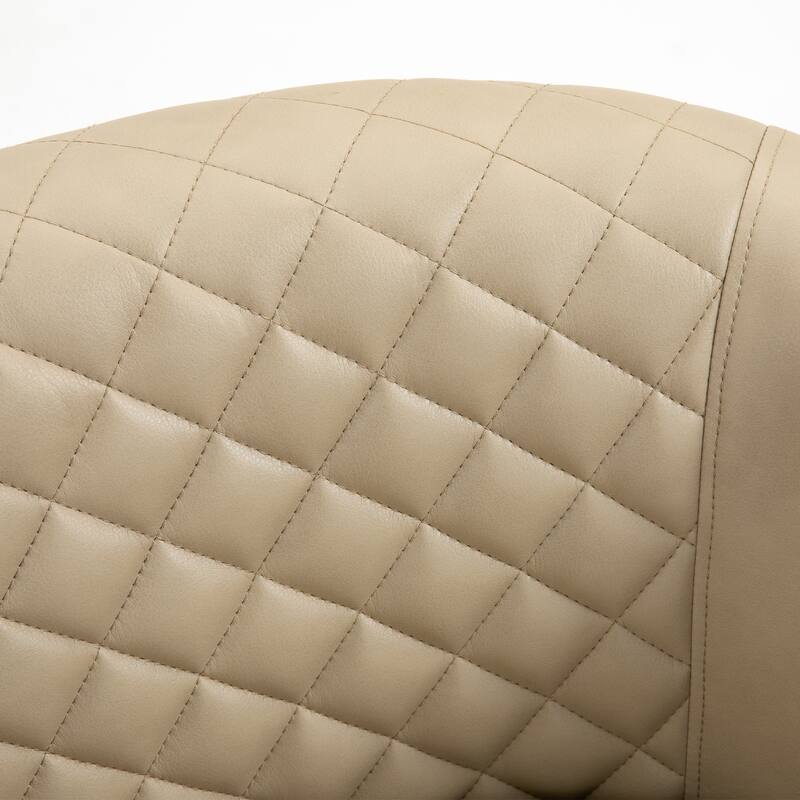Faux Leather Tufted Nailheads Upholstered Barrel Accent Chairs