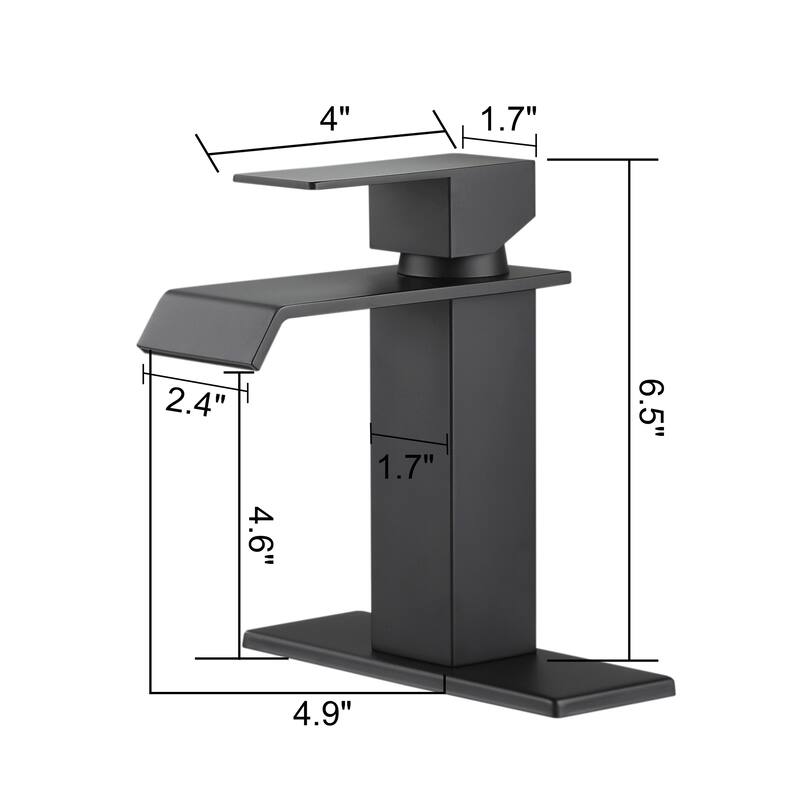 Waterfall Spout Bathroom Faucet,Single Handle Bathroom Vanity Sink Faucet