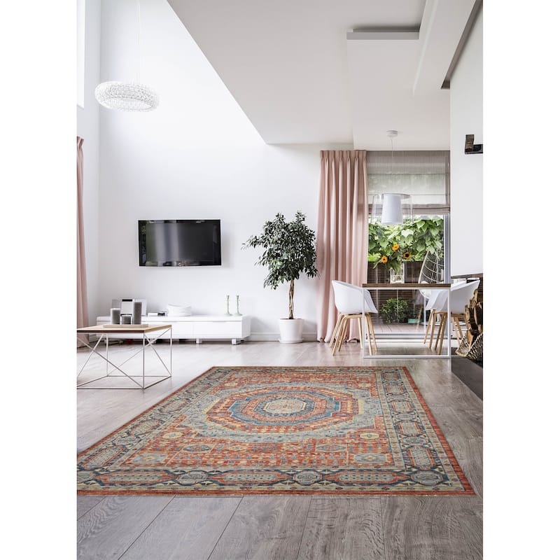 ECARPETGALLERY Hand-knotted Mamluk Dark Copper Wool Rug - 9'10 x 14'0