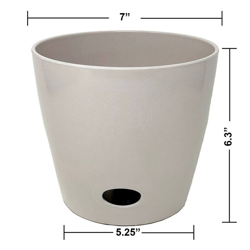 7" Round Self-Watering Indoor/Outdoor Bamboo Pots