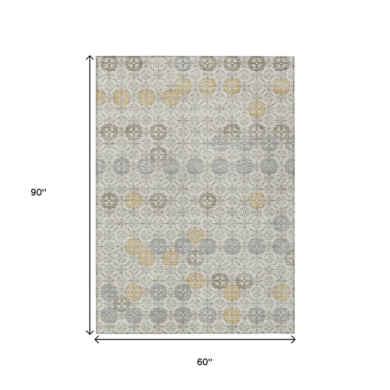HomeRoots Geometric Transitional Rectangle Outdoor Rug