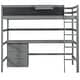 preview thumbnail 13 of 14, Gray Twin Size Solid Wood Loft Bed with Desk, Blackboard, and Drawers