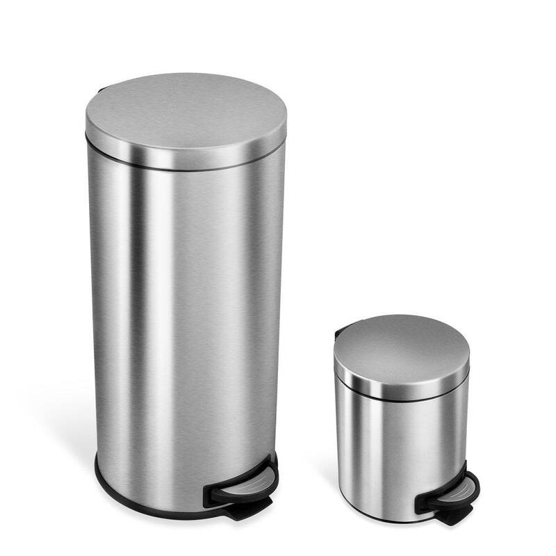NINESTARS CB-SOT-30-1/5-1 Step-on Trash Can (8 & 1.3-gal) Combo