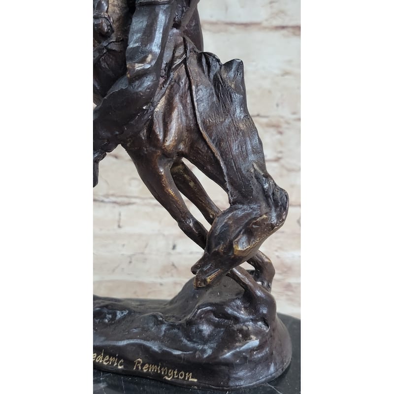 Outlaw By Frederic Remington Western Bronze Statue Sculpture Cowboy Horse 10 Inches X 9 Inches
