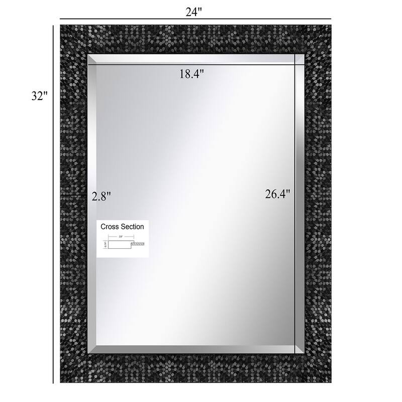 Mirror Trend Sparkling Mosaic Framed Accent Mirror