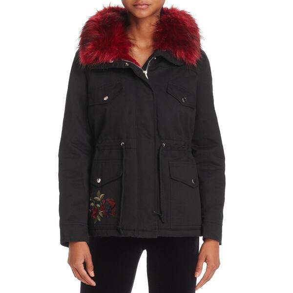 Shop Molly Bracken Women S Faux Fur Trim Embroidered Tie Waist
