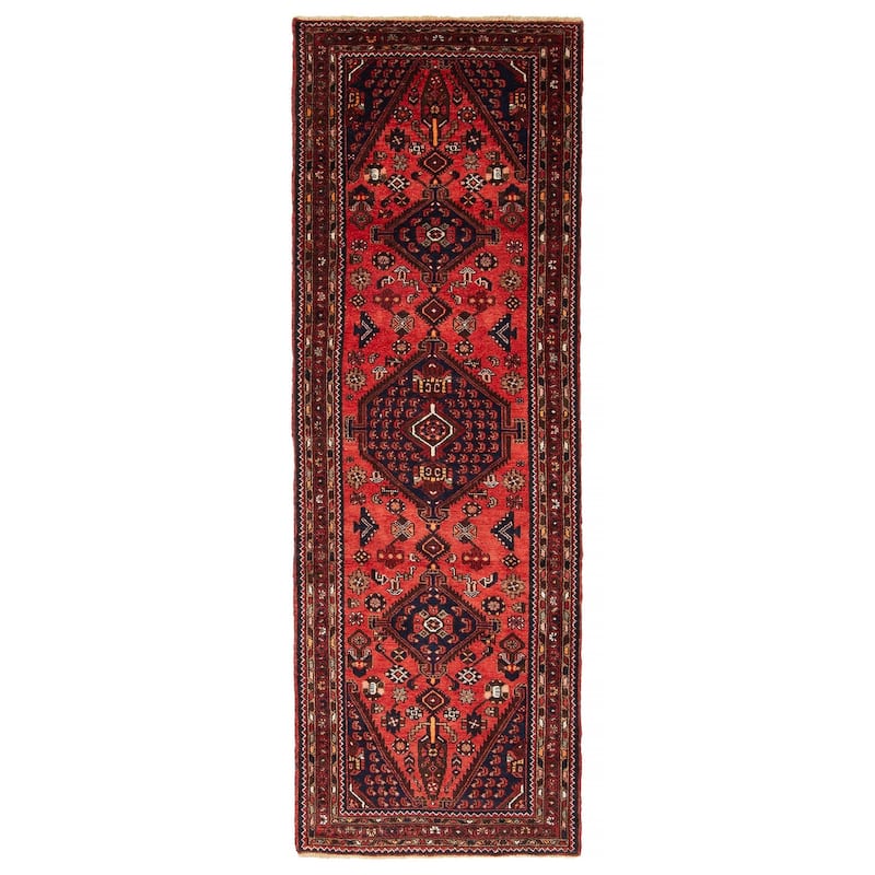 ECARPETGALLERY Hand-knotted Andelz Red Wool Rug - 3' 6" x 10' 3" - Red - 3' 6" x 10' 3" - Runner