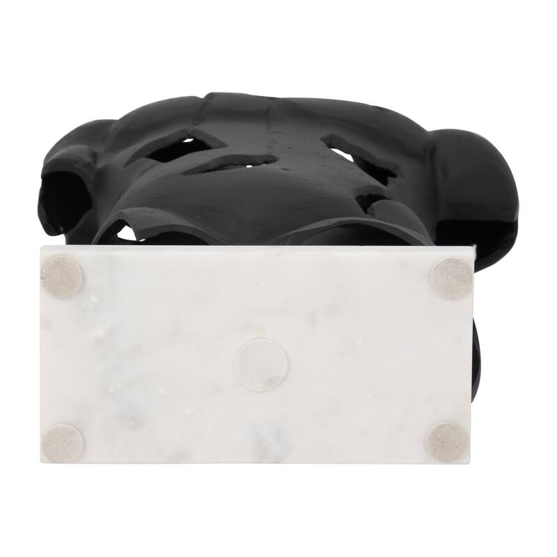 Sagebrook Home Metal Black Cracked Bust On Stand Figurine