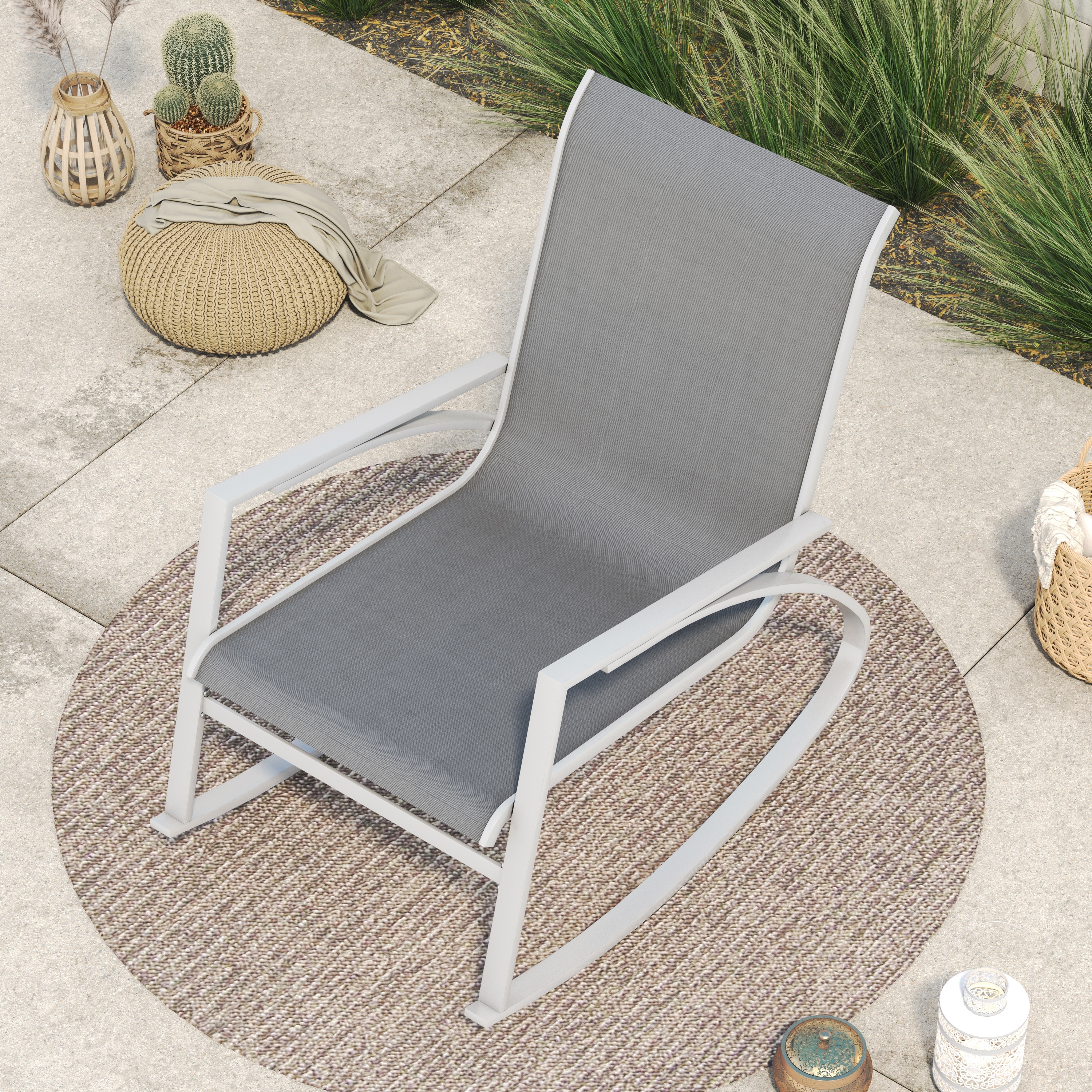 Corvus Antonio Outdoor Sling Fabric Rocking Chair