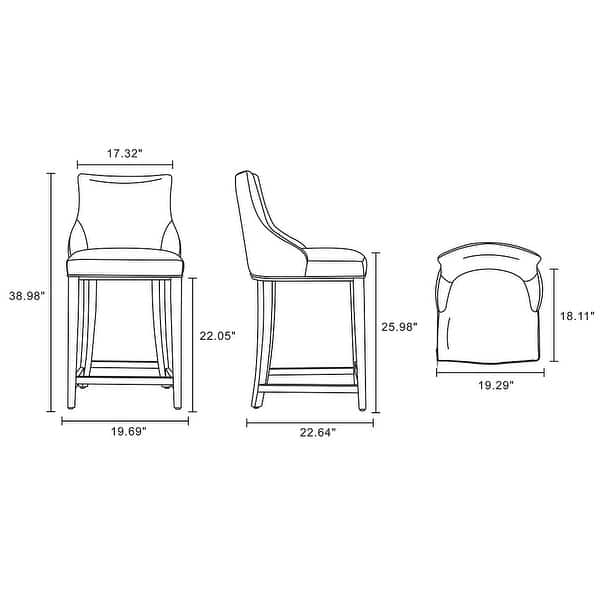 Manhattan Comfort Modern Shubert Upholstered Counter Stool