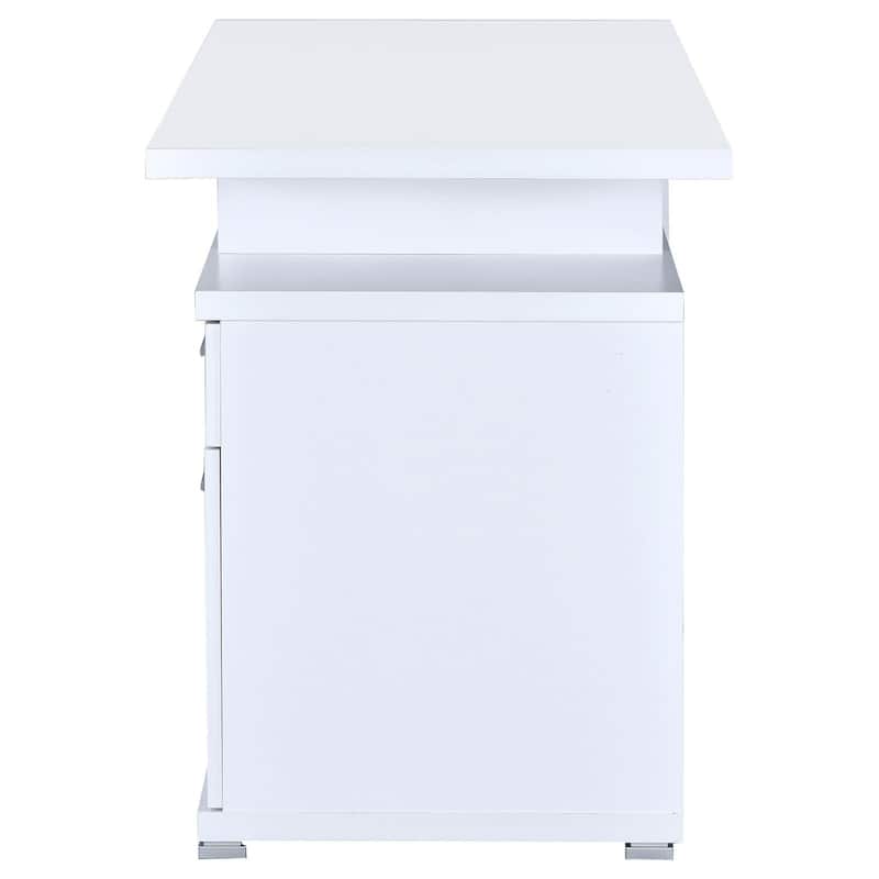 Modern 2-Drawer Office Desk with Flexible Reversible Setup and Ample Storage for Documents and Office Supplies
