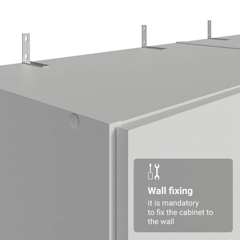 Madesa Kitchen Set 2 Pantry Storage Cabinet with 10 Utility Shelves 47"L Wooden Organization Unit for Kitchen