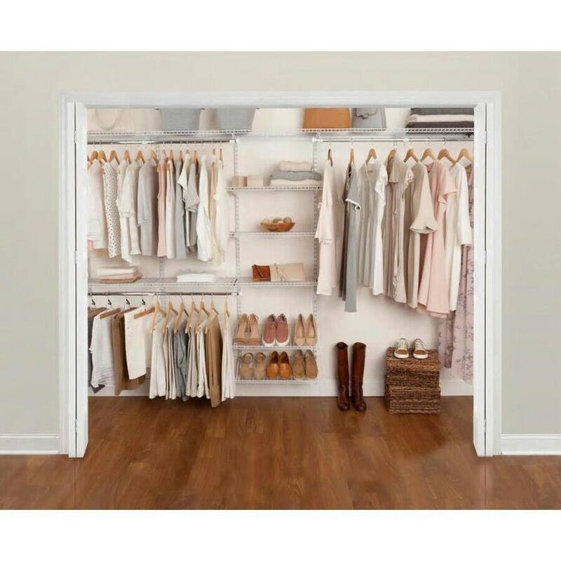 Rubbermaid FastTrack 6 to 10 Ft Wide White Wire Closet Configuration Storage Kit - 51