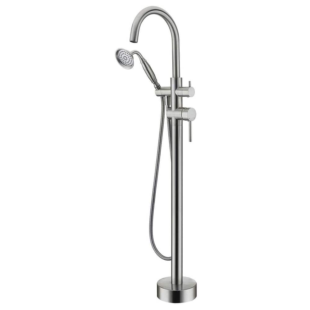 Tub Filler Freestanding Bathtub Faucet Floor Mounted Bathroom Tub Faucets With Hand Shower Modern Mixter Taps