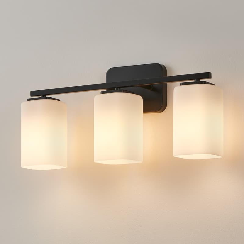 KAWOTI W20.5" Frosted Glass Bathroom Vanity Light