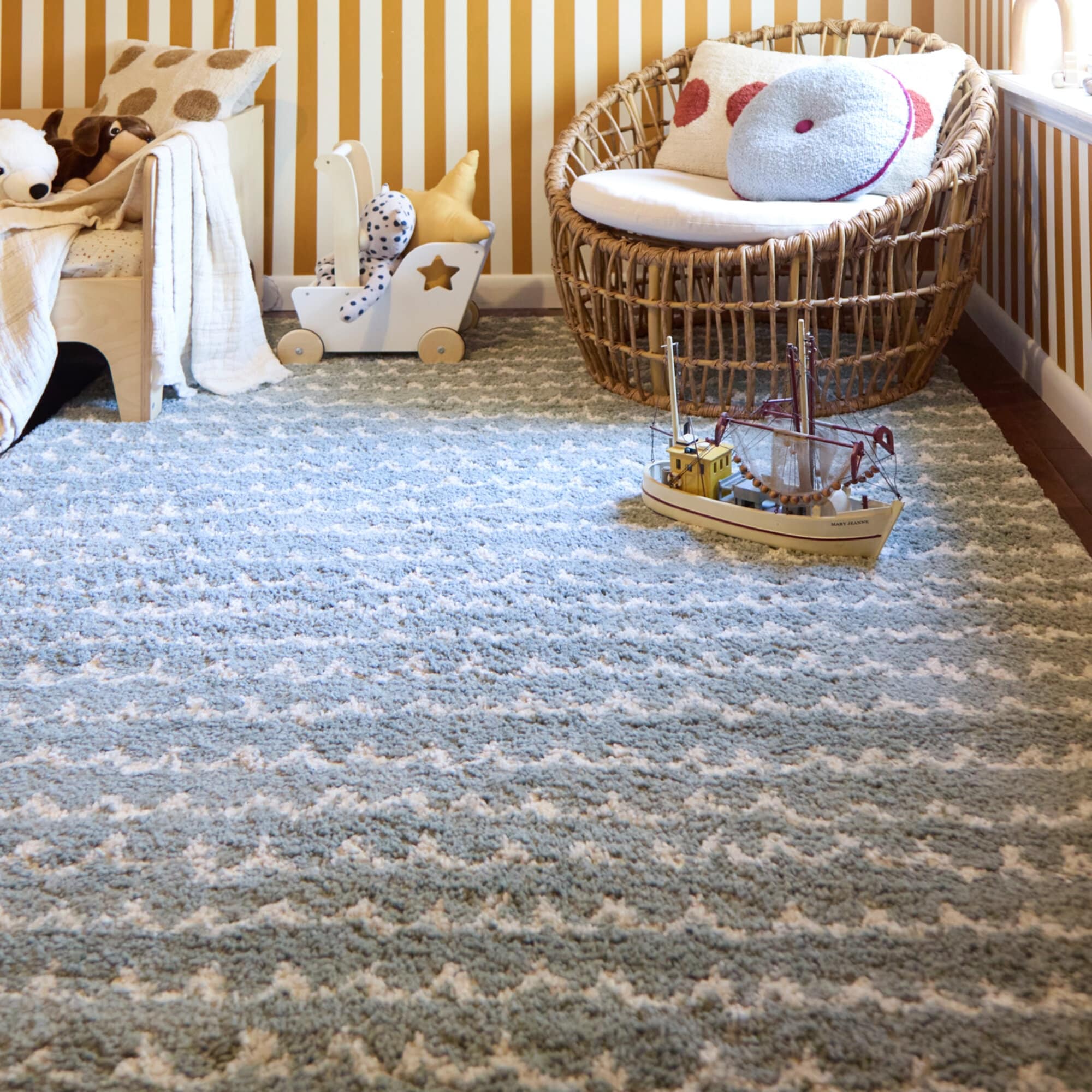 Marcial Kids Modern Squiggle Area Rug