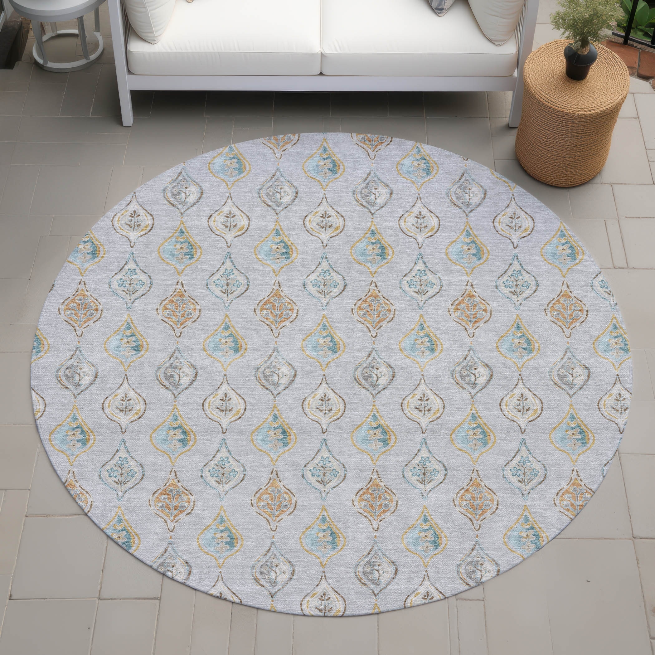 Machine Washable Indoor/ Outdoor Casual Greenwood Chantille Rug