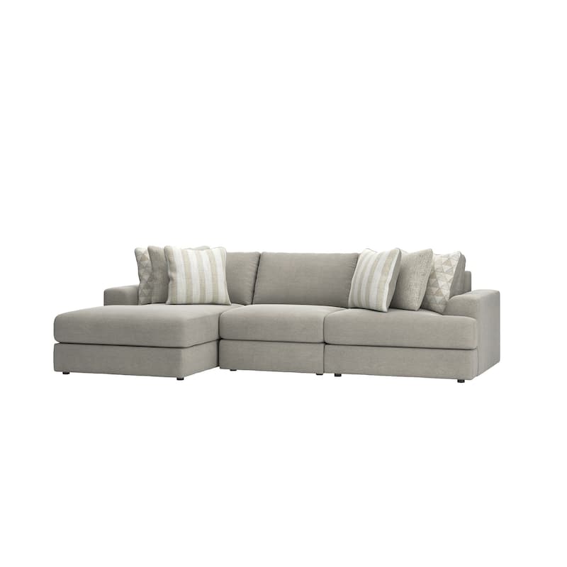Signature Design by Ashley Avaliyah Gray 3-Piece Sectional with Chaise - 127" W x 68" D x 37" H