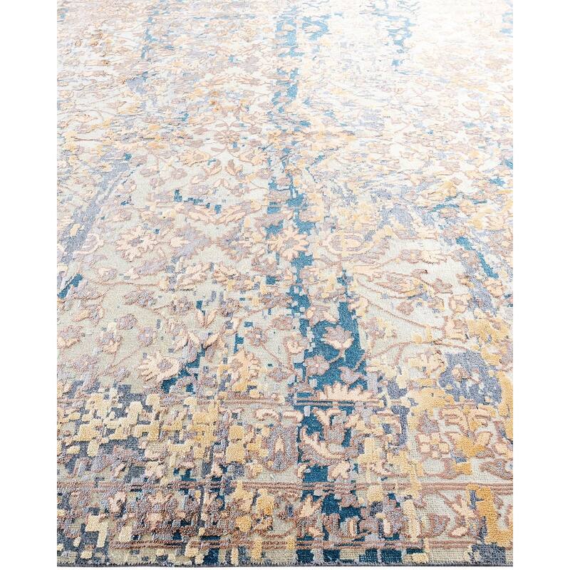 Ikat One-of-a-Kind Hand-Knotted Area Rug - Gray, 8' 2" x 10' 1" - 8' 2" x 10' 1"