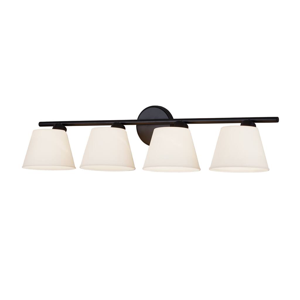 Justice Design Group Envoy 4-Light Bath Bar with Opal Glass Shade