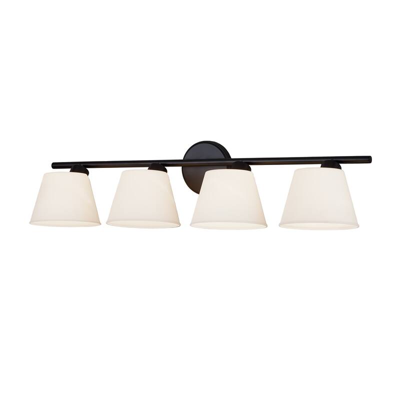Justice Design Group Envoy 4-Light Bath Bar with Opal Glass Shade - Matte Black