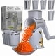 preview thumbnail 11 of 13, COOK WITH COLOR Rotary Cheese Grater with Handle Counter Suction Base 5 Blade Cheese Shredder Vegetable Chopper and Mandolin Silver