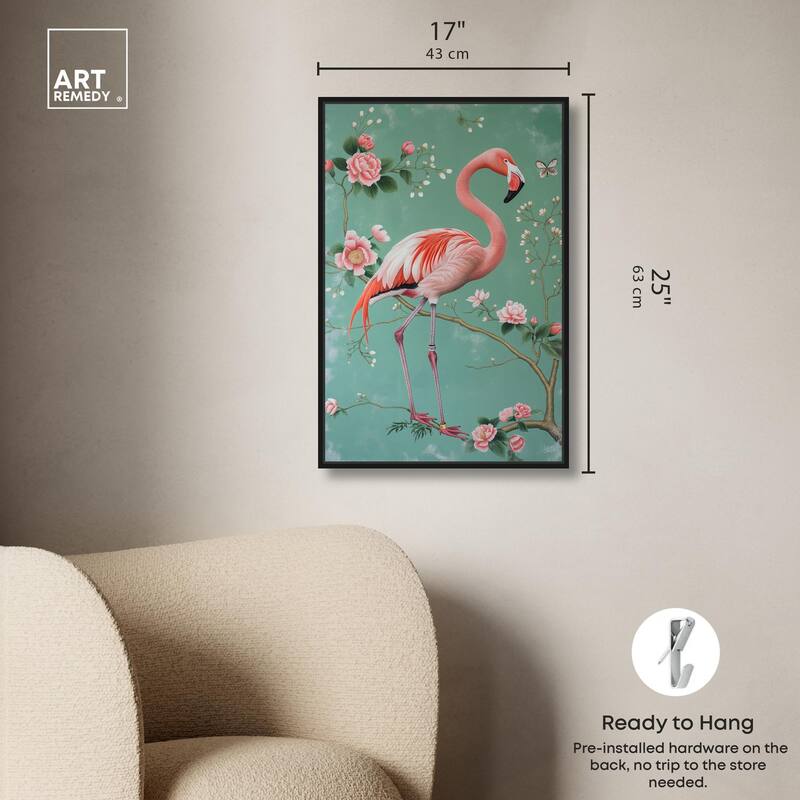 Flamingo's Fable Canvas by Art Remedy