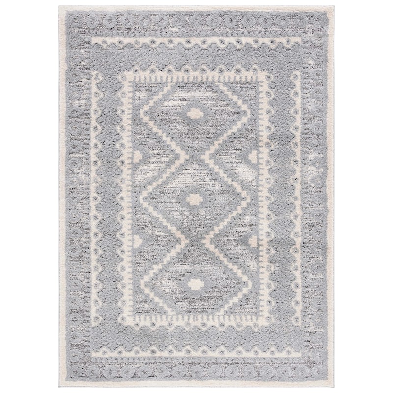 Martha Stewart Lucia Shag Nilay Contemporary Rug. - 8' x 10' - Grey/Ivory