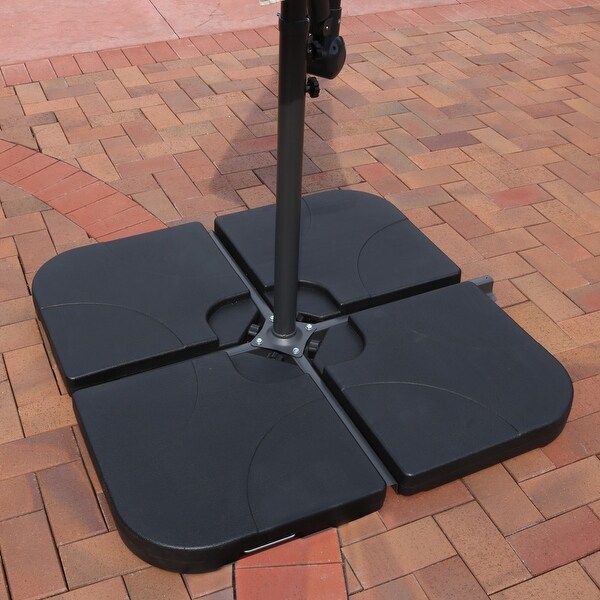Sunnydaze Heavy-Duty Cross Umbrella Water Sand Cantilever Base - 4 Weights