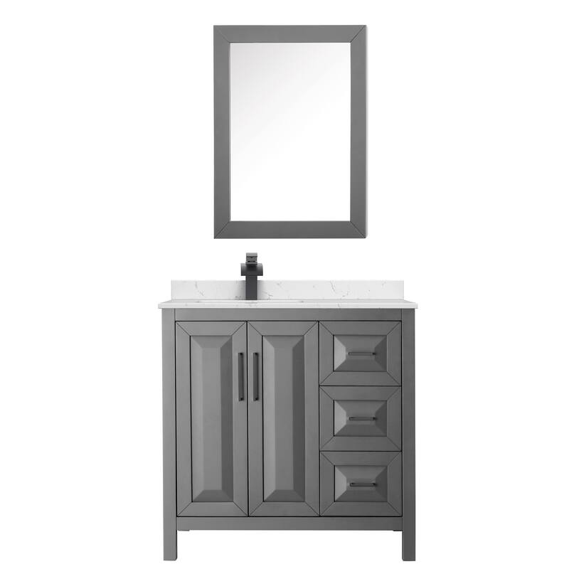 Daria 36-inch Single Vanity, Cultured Marble Top, Med Cabinet