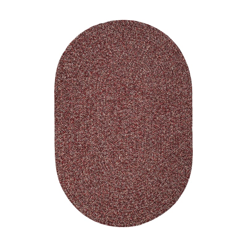 Rhody Rug Sandi Indoor/Outdoor Braided Rug - 5 ft x 8 ft - Sangria