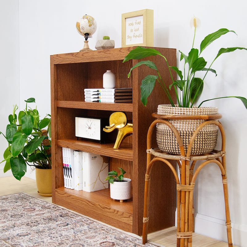 Concepts in Wood 3 Shelf Wood Bookcase, 36 inch Tall