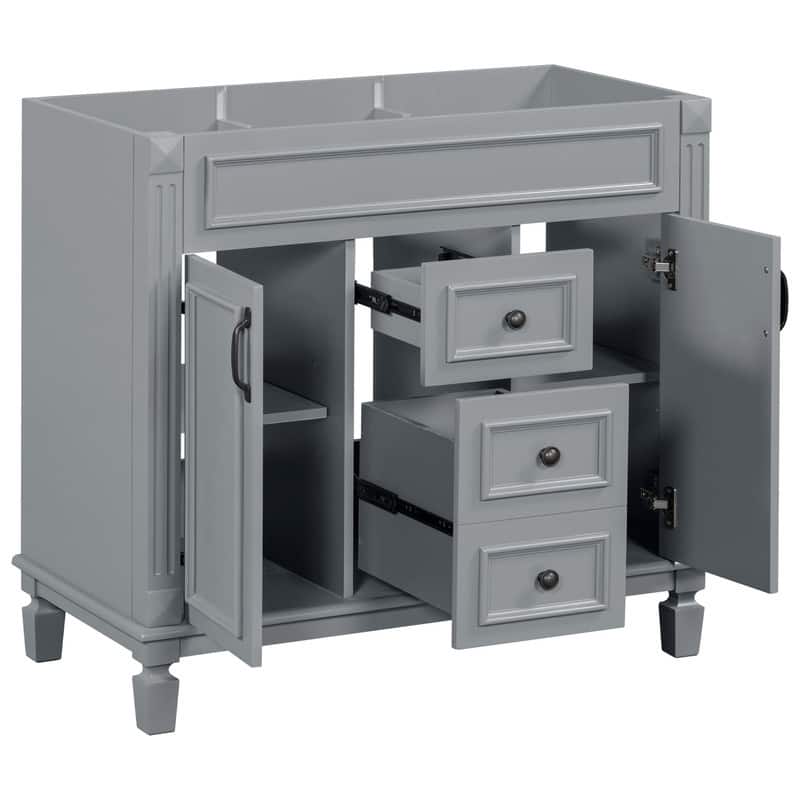 36" Bathroom Vanity without Top Sink, Cabinet only, 2 Soft Closing Doors and 2 Drawers