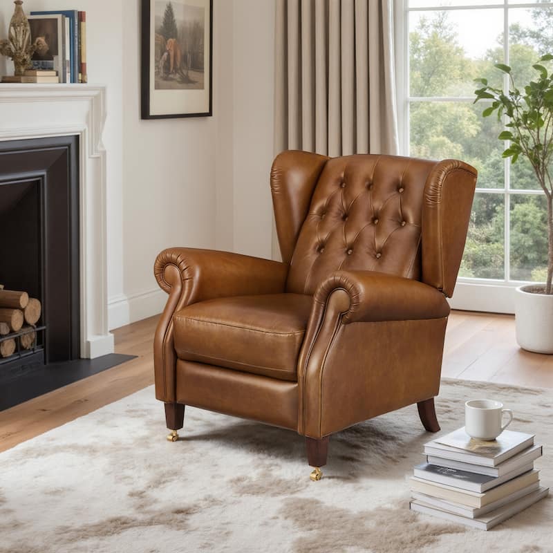 Art Leon Genuine Leather Recliner Lounge Chair