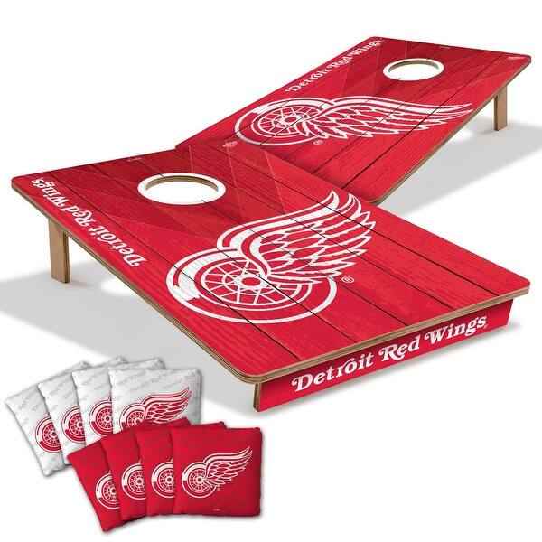 slide 2 of 6, Detroit Red Wings NHL Tailgate Cornhole Board Set Include Carrying Case